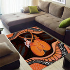Australia Leukemia Awareness Month Area Rug Aussie Cockatoo Fight Boxing Gloves Aboriginal Art