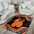 Australia Leukemia Awareness Month Area Rug Aussie Cockatoo Fight Boxing Gloves Aboriginal Art
