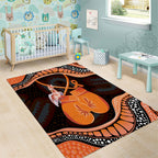 Australia Leukemia Awareness Month Area Rug Aussie Cockatoo Fight Boxing Gloves Aboriginal Art