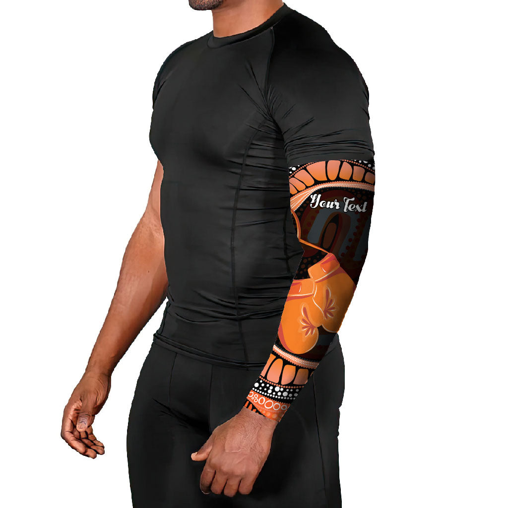 Personalised Australia Leukemia Awareness Month Arm Sleeves Aussie Cockatoo Fight Boxing Gloves Aboriginal Art