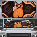 Australia Leukemia Awareness Month Auto Sun Shade Aussie Cockatoo Fight Boxing Gloves Aboriginal Art