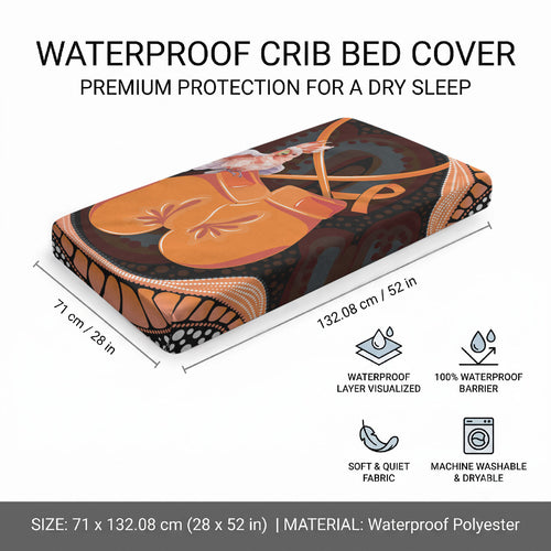 Australia Leukemia Awareness Month Baby Bed Cover Aussie Cockatoo Fight Boxing Gloves Aboriginal Art