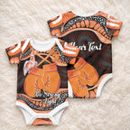 Personalised Australia Leukemia Awareness Month Baby Onesie Aussie Cockatoo Fight Boxing Gloves Aboriginal Art