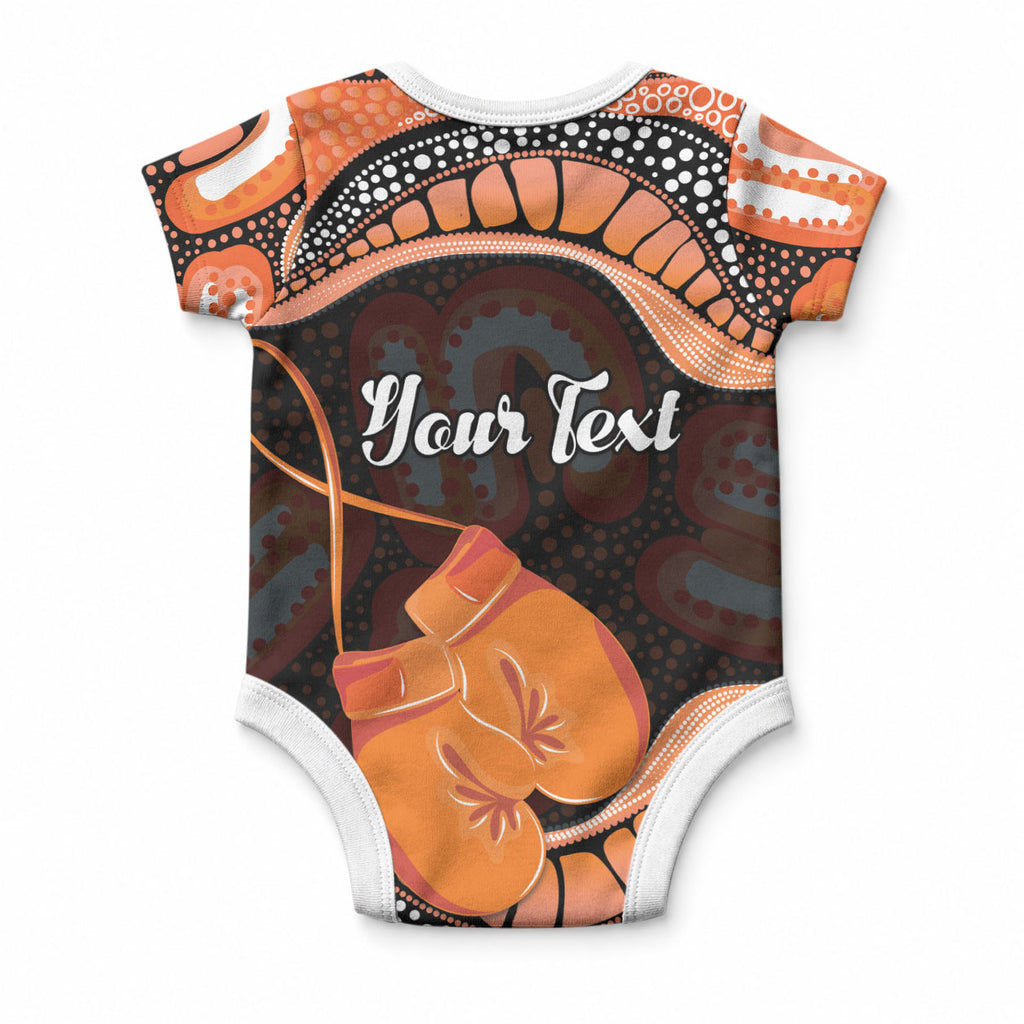 Personalised Australia Leukemia Awareness Month Baby Onesie Aussie Cockatoo Fight Boxing Gloves Aboriginal Art