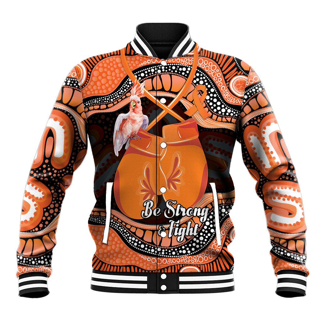 Personalised Australia Leukemia Awareness Month Baseball Jacket Aussie Cockatoo Fight Boxing Gloves Aboriginal Art