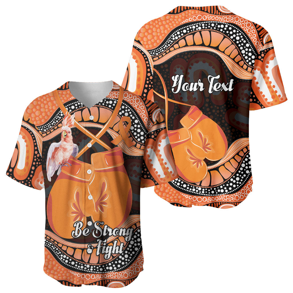 Personalised Australia Leukemia Awareness Month Baseball Jersey Aussie Cockatoo Fight Boxing Gloves Aboriginal Art