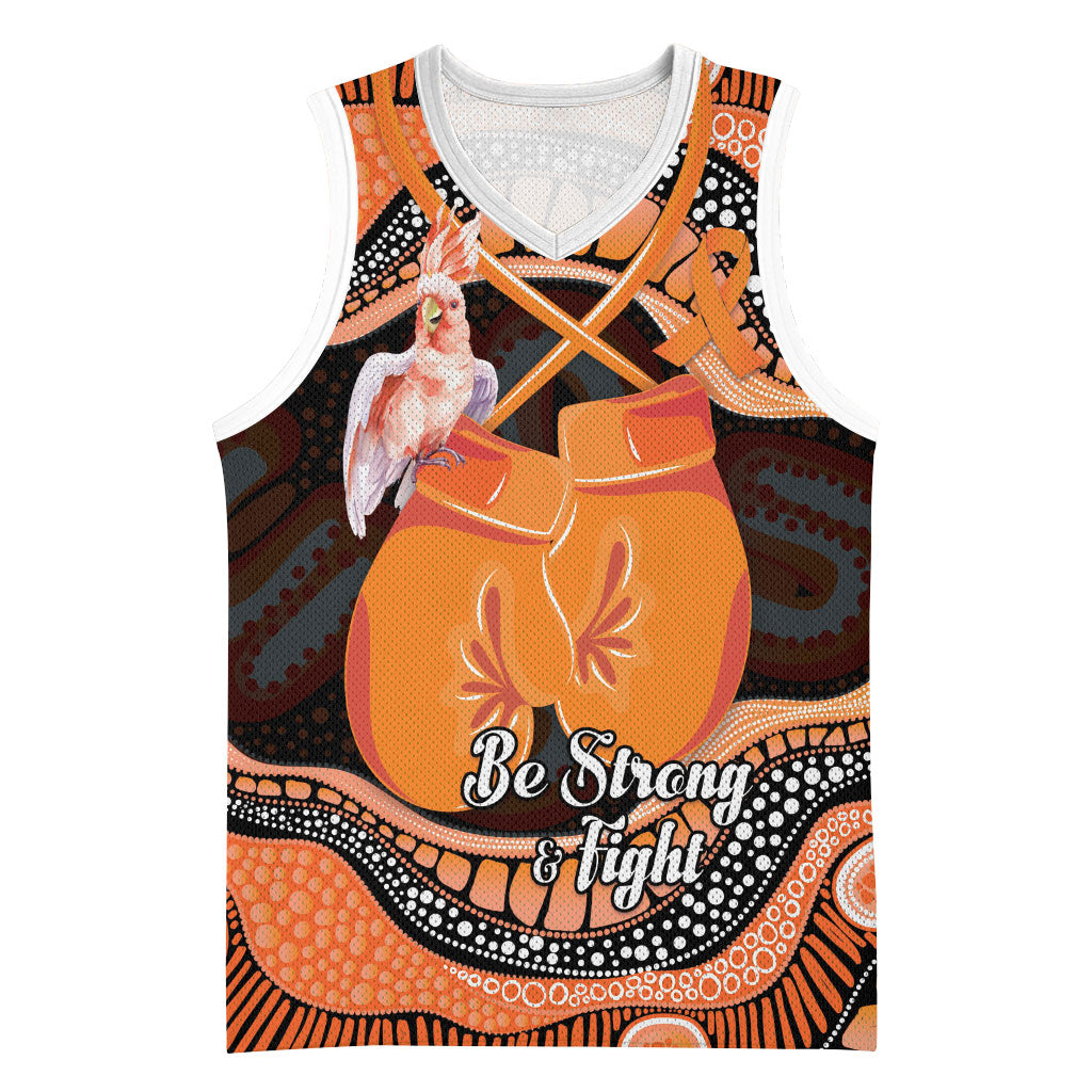 Personalised Australia Leukemia Awareness Month Basketball Jersey Aussie Cockatoo Fight Boxing Gloves Aboriginal Art