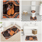 Australia Leukemia Awareness Month Bathroom Set Aussie Cockatoo Fight Boxing Gloves Aboriginal Art