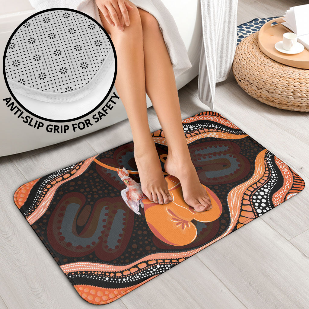 Australia Leukemia Awareness Month Bathroom Set Aussie Cockatoo Fight Boxing Gloves Aboriginal Art