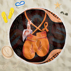 Australia Leukemia Awareness Month Beach Blanket Aussie Cockatoo Fight Boxing Gloves Aboriginal Art