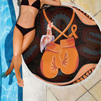 Australia Leukemia Awareness Month Beach Blanket Aussie Cockatoo Fight Boxing Gloves Aboriginal Art