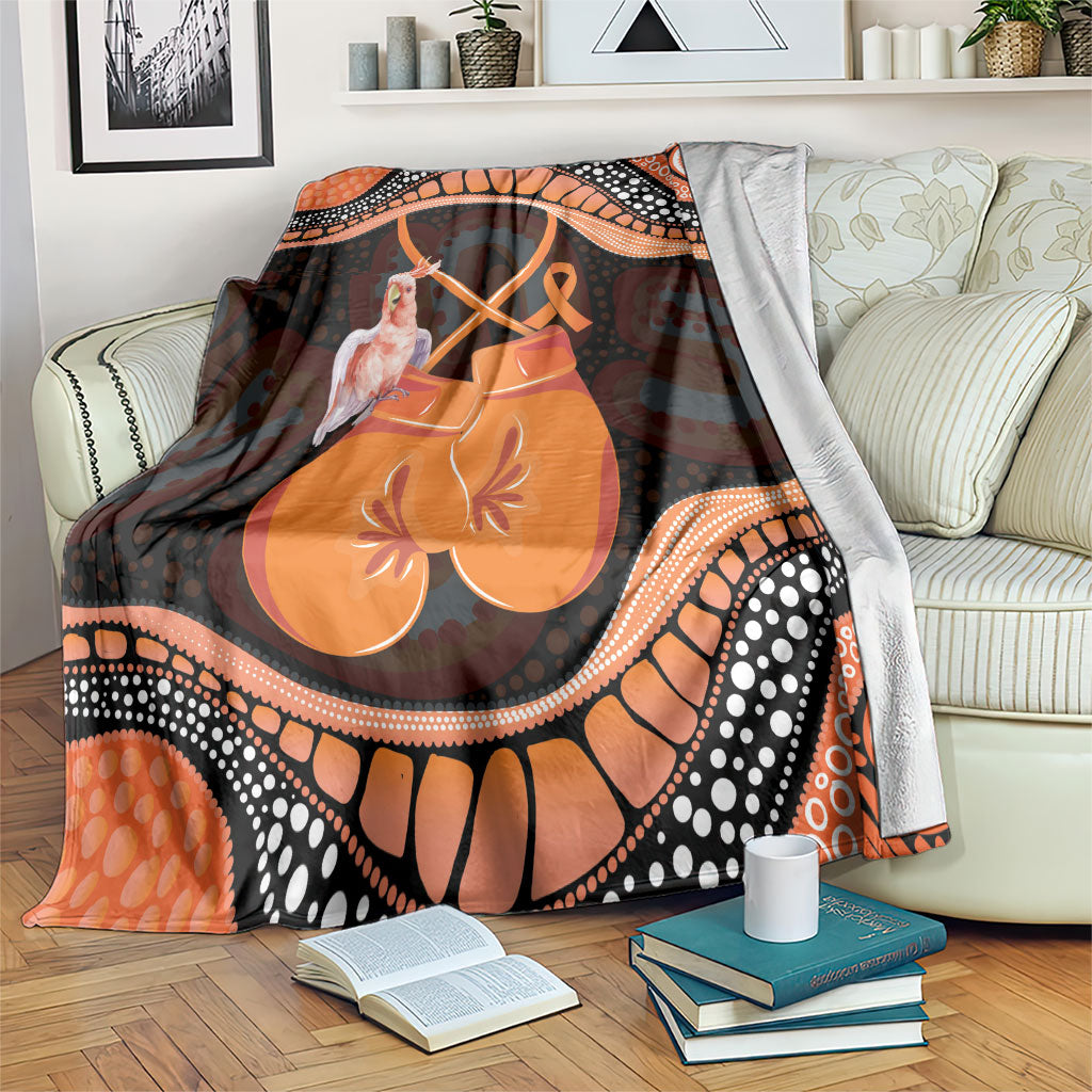 Australia Leukemia Awareness Month Blanket Aussie Cockatoo Fight Boxing Gloves Aboriginal Art