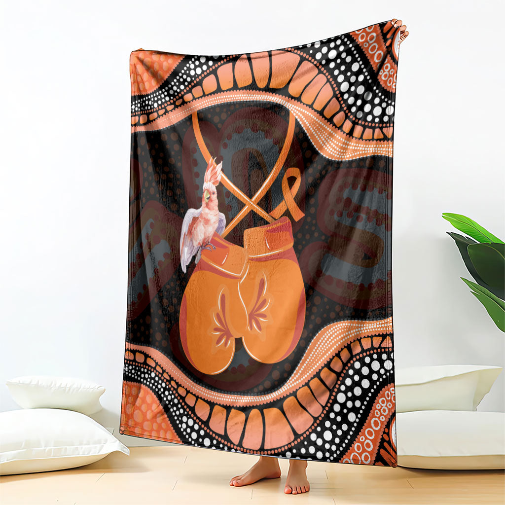 Australia Leukemia Awareness Month Blanket Aussie Cockatoo Fight Boxing Gloves Aboriginal Art