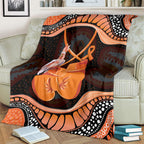 Australia Leukemia Awareness Month Blanket Aussie Cockatoo Fight Boxing Gloves Aboriginal Art