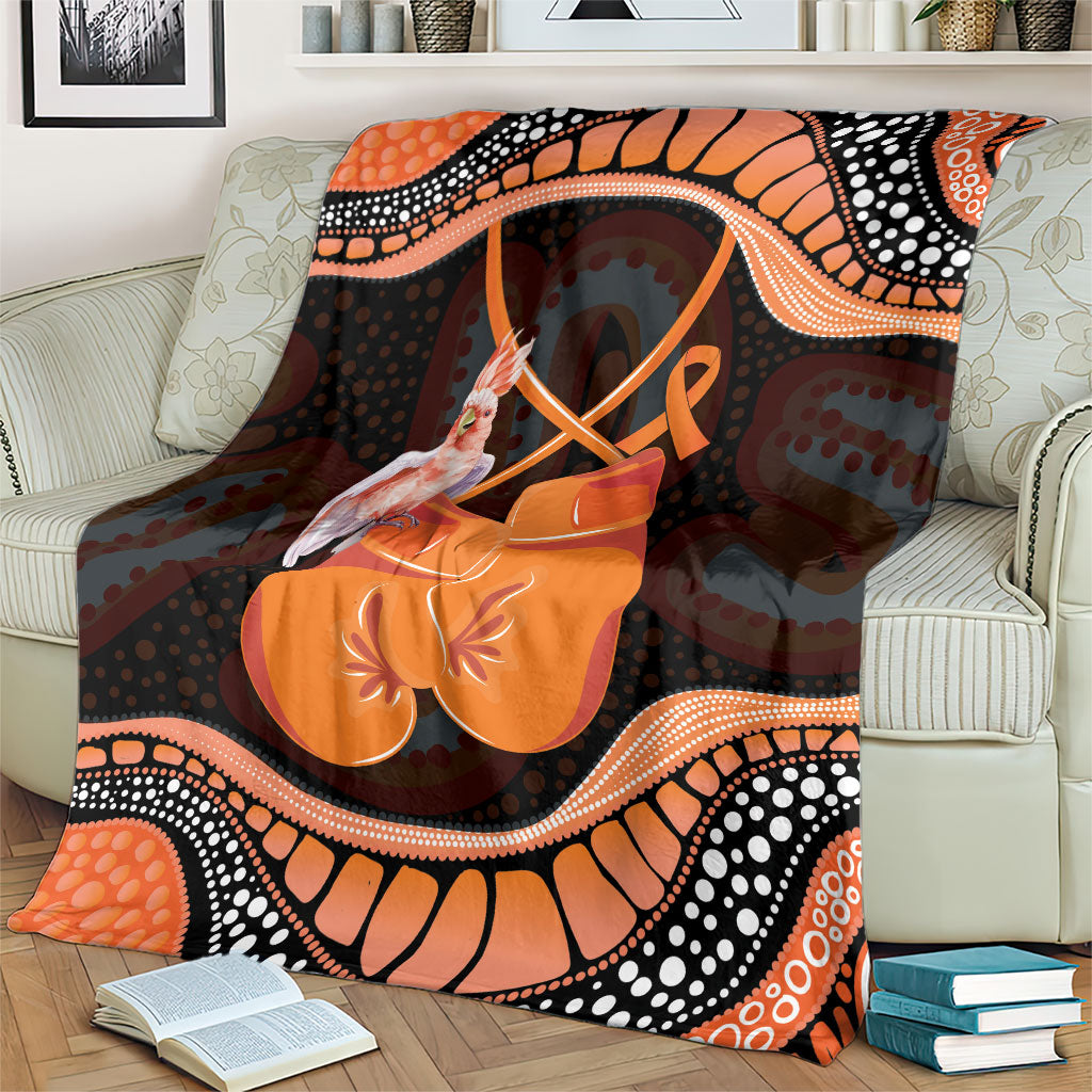 Australia Leukemia Awareness Month Blanket Aussie Cockatoo Fight Boxing Gloves Aboriginal Art