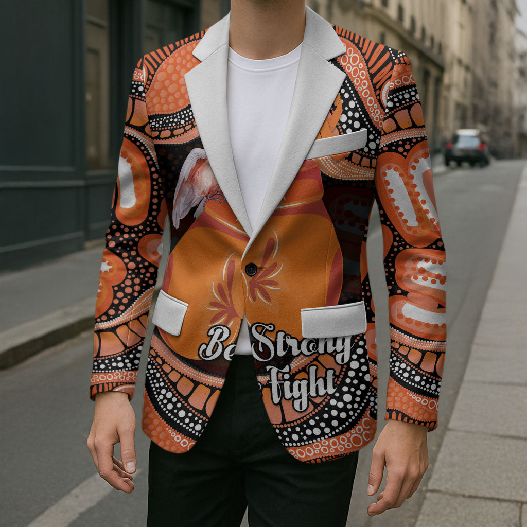 Personalised Australia Leukemia Awareness Month Blazer Aussie Cockatoo Fight Boxing Gloves Aboriginal Art