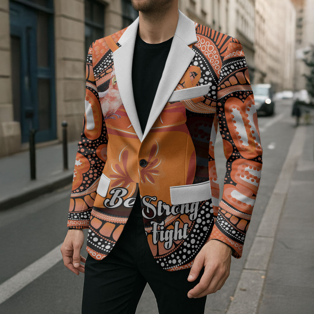 Personalised Australia Leukemia Awareness Month Blazer Aussie Cockatoo Fight Boxing Gloves Aboriginal Art