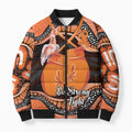 Personalised Australia Leukemia Awareness Month Bomber Puffer Jacket Aussie Cockatoo Fight Boxing Gloves Aboriginal Art