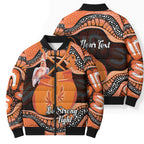 Personalised Australia Leukemia Awareness Month Bomber Puffer Jacket Aussie Cockatoo Fight Boxing Gloves Aboriginal Art