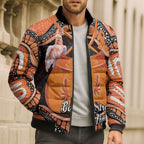 Personalised Australia Leukemia Awareness Month Bomber Puffer Jacket Aussie Cockatoo Fight Boxing Gloves Aboriginal Art
