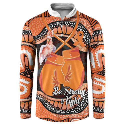 Personalised Australia Leukemia Awareness Month Button Sweatshirt Aussie Cockatoo Fight Boxing Gloves Aboriginal Art