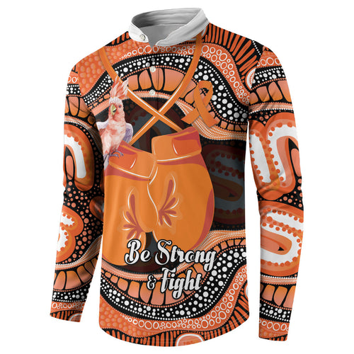 Personalised Australia Leukemia Awareness Month Button Sweatshirt Aussie Cockatoo Fight Boxing Gloves Aboriginal Art