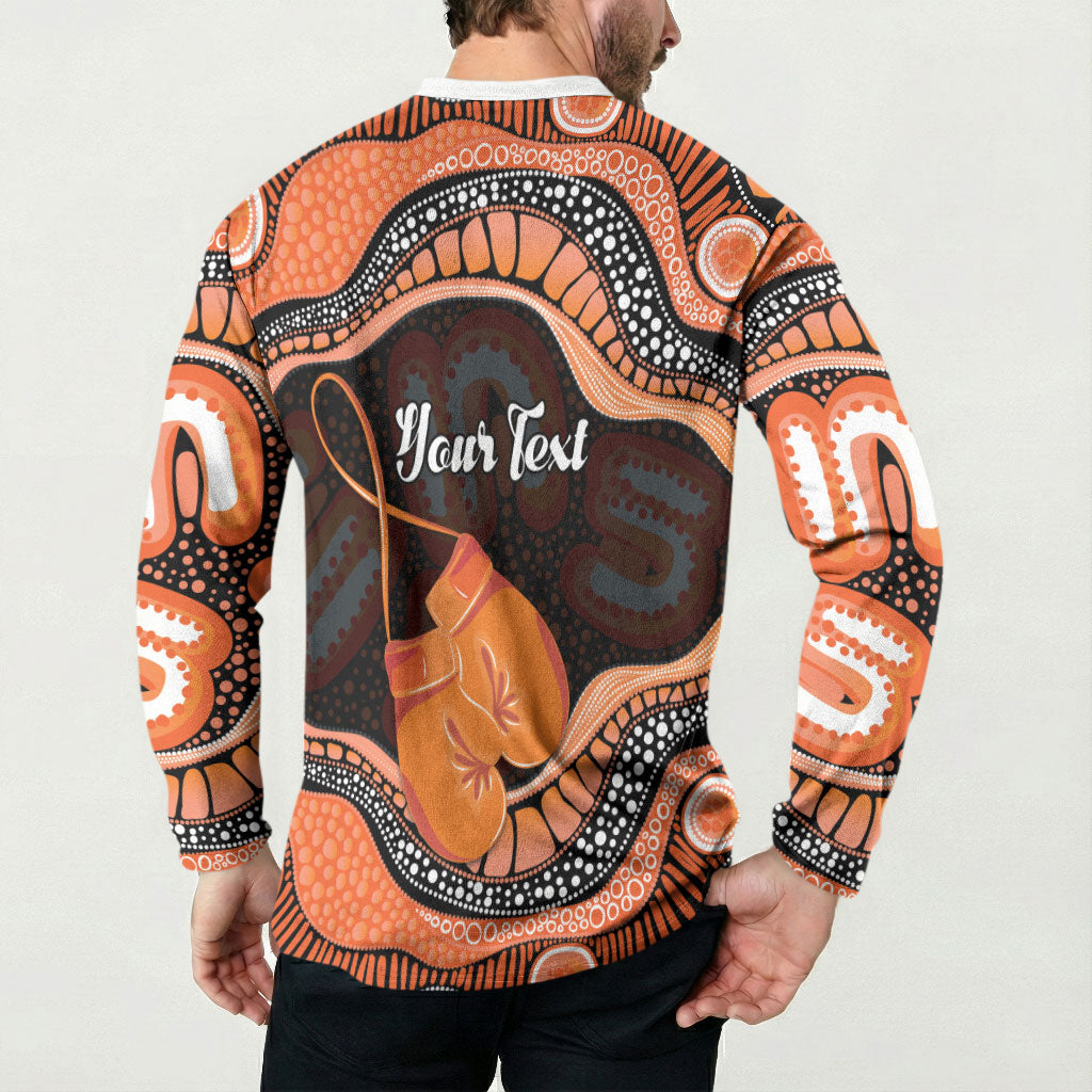 Personalised Australia Leukemia Awareness Month Button Sweatshirt Aussie Cockatoo Fight Boxing Gloves Aboriginal Art
