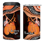 Personalised Australia Leukemia Awareness Month 4 in 1 Can Cooler Tumbler Aussie Cockatoo Fight Boxing Gloves Aboriginal Art