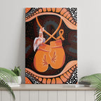 Australia Leukemia Awareness Month Canvas Wall Art Aussie Cockatoo Fight Boxing Gloves Aboriginal Art