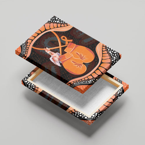 Australia Leukemia Awareness Month Canvas Wall Art Aussie Cockatoo Fight Boxing Gloves Aboriginal Art