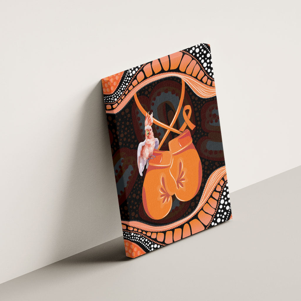 Australia Leukemia Awareness Month Canvas Wall Art Aussie Cockatoo Fight Boxing Gloves Aboriginal Art