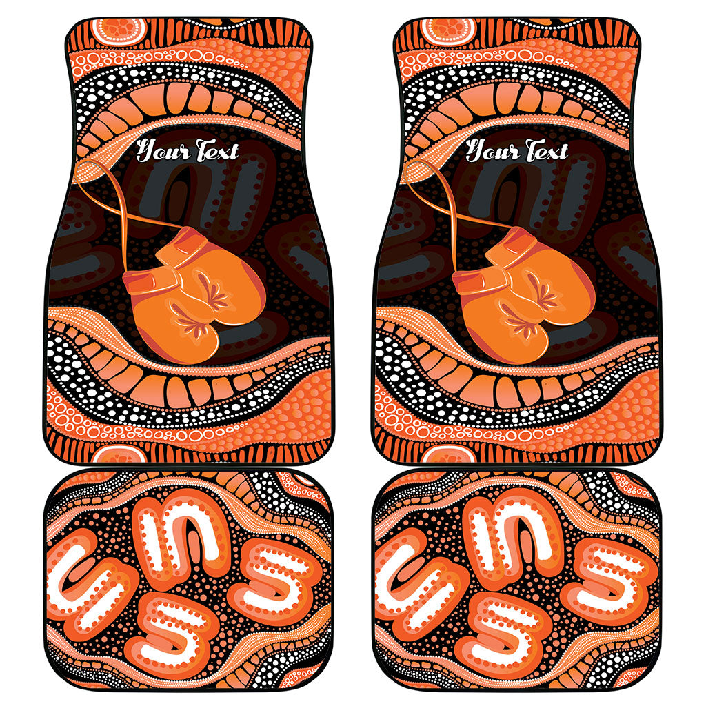 Personalised Australia Leukemia Awareness Month Car Mats Aussie Cockatoo Fight Boxing Gloves Aboriginal Art