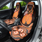 Australia Leukemia Awareness Month Car Seat Cover Aussie Cockatoo Fight Boxing Gloves Aboriginal Art