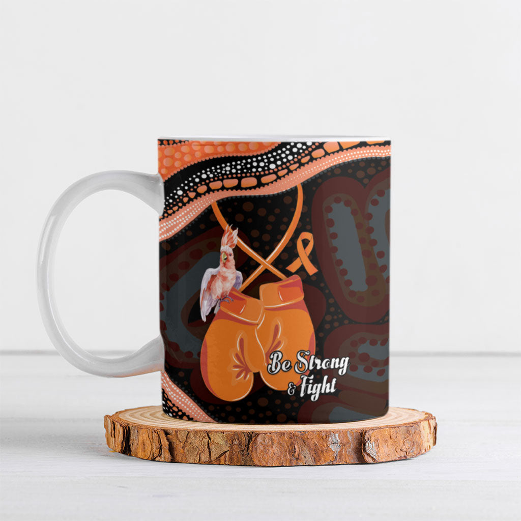 Personalised Australia Leukemia Awareness Month Ceramic Mug Aussie Cockatoo Fight Boxing Gloves Aboriginal Art