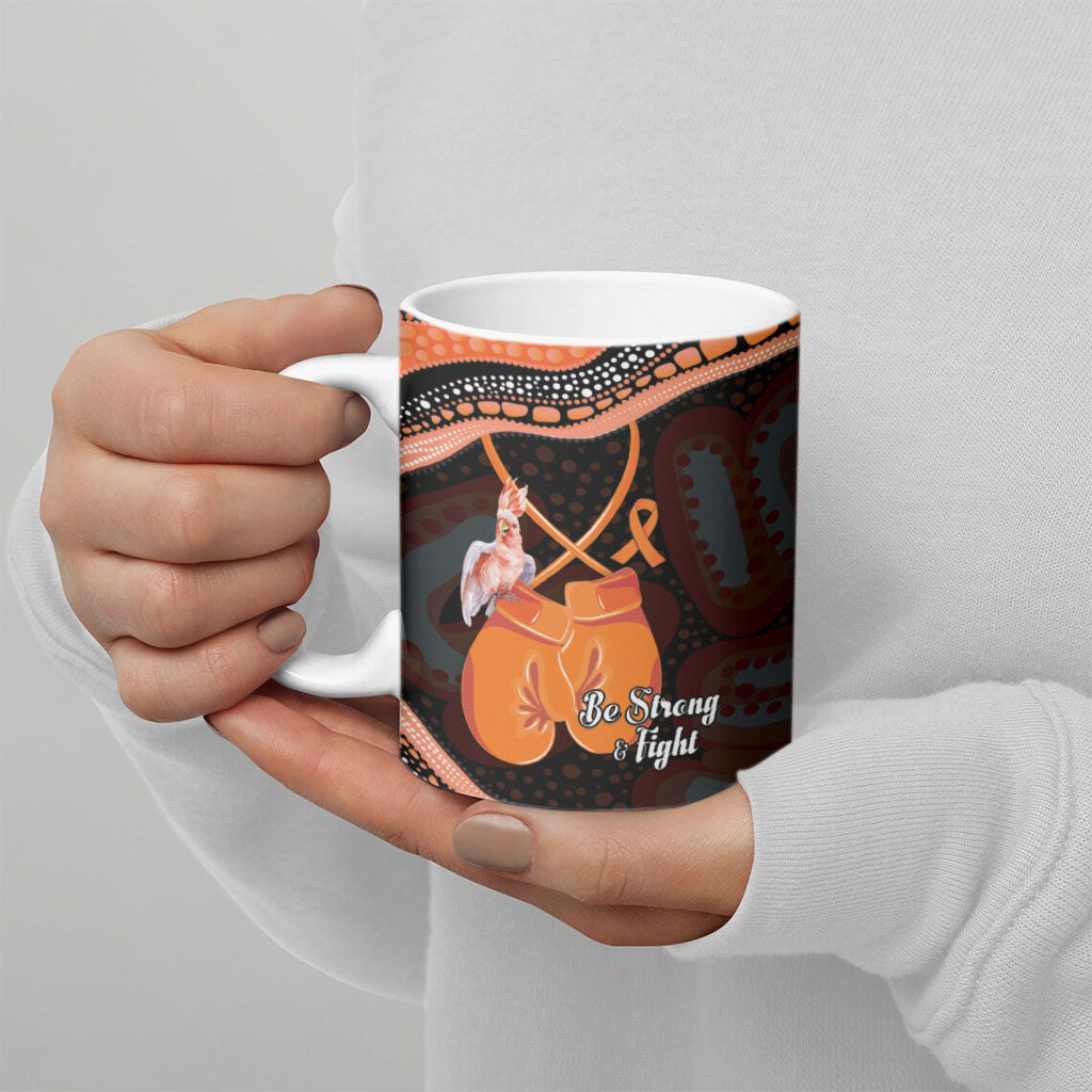 Personalised Australia Leukemia Awareness Month Ceramic Mug Aussie Cockatoo Fight Boxing Gloves Aboriginal Art