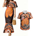 Personalised Australia Leukemia Awareness Month Couples Matching Mermaid Dress and Hawaiian Shirt Aussie Cockatoo Fight Boxing Gloves Aboriginal Art