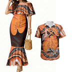 Personalised Australia Leukemia Awareness Month Couples Matching Mermaid Dress and Hawaiian Shirt Aussie Cockatoo Fight Boxing Gloves Aboriginal Art