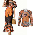 Personalised Australia Leukemia Awareness Month Couples Matching Mermaid Dress and Long Sleeve Button Shirt Aussie Cockatoo Fight Boxing Gloves Aboriginal Art