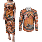 Personalised Australia Leukemia Awareness Month Couples Matching Puletasi and Long Sleeve Button Shirt Aussie Cockatoo Fight Boxing Gloves Aboriginal Art