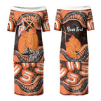 Personalised Australia Leukemia Awareness Month Couples Matching Puletasi and Long Sleeve Button Shirt Aussie Cockatoo Fight Boxing Gloves Aboriginal Art