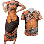 Personalised Australia Leukemia Awareness Month Couples Matching Short Sleeve Bodycon Dress and Hawaiian Shirt Aussie Cockatoo Fight Boxing Gloves Aboriginal Art