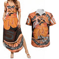 Personalised Australia Leukemia Awareness Month Couples Matching Summer Maxi Dress and Hawaiian Shirt Aussie Cockatoo Fight Boxing Gloves Aboriginal Art