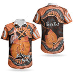 Personalised Australia Leukemia Awareness Month Couples Matching Summer Maxi Dress and Hawaiian Shirt Aussie Cockatoo Fight Boxing Gloves Aboriginal Art