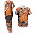 Personalised Australia Leukemia Awareness Month Couples Matching Tank Maxi Dress and Hawaiian Shirt Aussie Cockatoo Fight Boxing Gloves Aboriginal Art