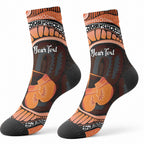 Personalised Australia Leukemia Awareness Month Crew Socks Aussie Cockatoo Fight Boxing Gloves Aboriginal Art