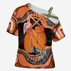Personalised Australia Leukemia Awareness Month Cross Shoulder Shirt Aussie Cockatoo Fight Boxing Gloves Aboriginal Art
