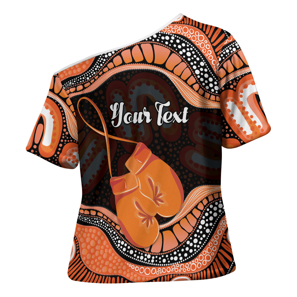 Personalised Australia Leukemia Awareness Month Cross Shoulder Shirt Aussie Cockatoo Fight Boxing Gloves Aboriginal Art