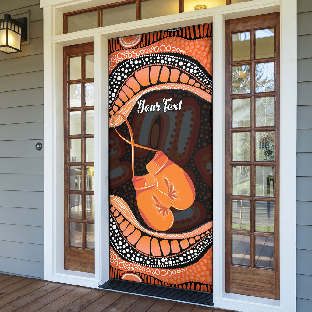 Personalised Australia Leukemia Awareness Month Door Cover Aussie Cockatoo Fight Boxing Gloves Aboriginal Art