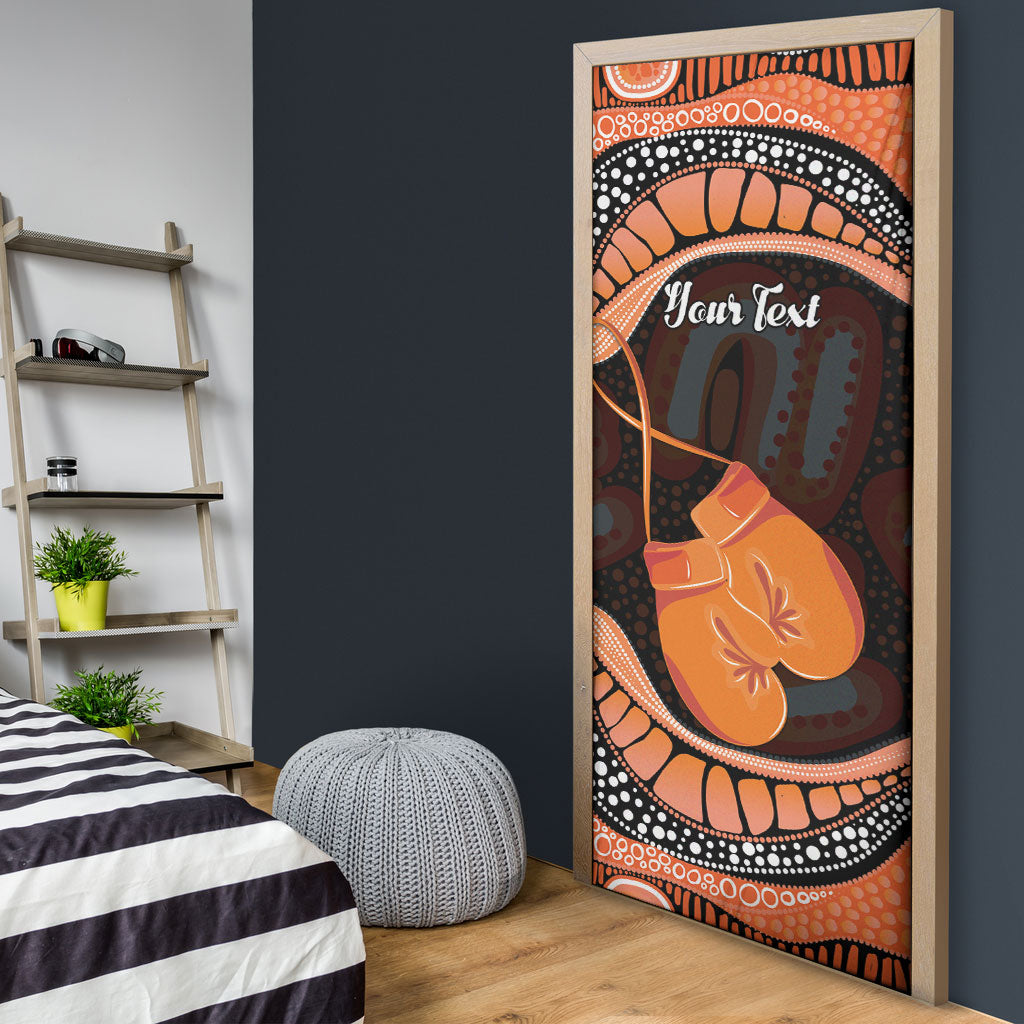 Personalised Australia Leukemia Awareness Month Door Cover Aussie Cockatoo Fight Boxing Gloves Aboriginal Art