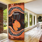 Personalised Australia Leukemia Awareness Month Door Cover Aussie Cockatoo Fight Boxing Gloves Aboriginal Art